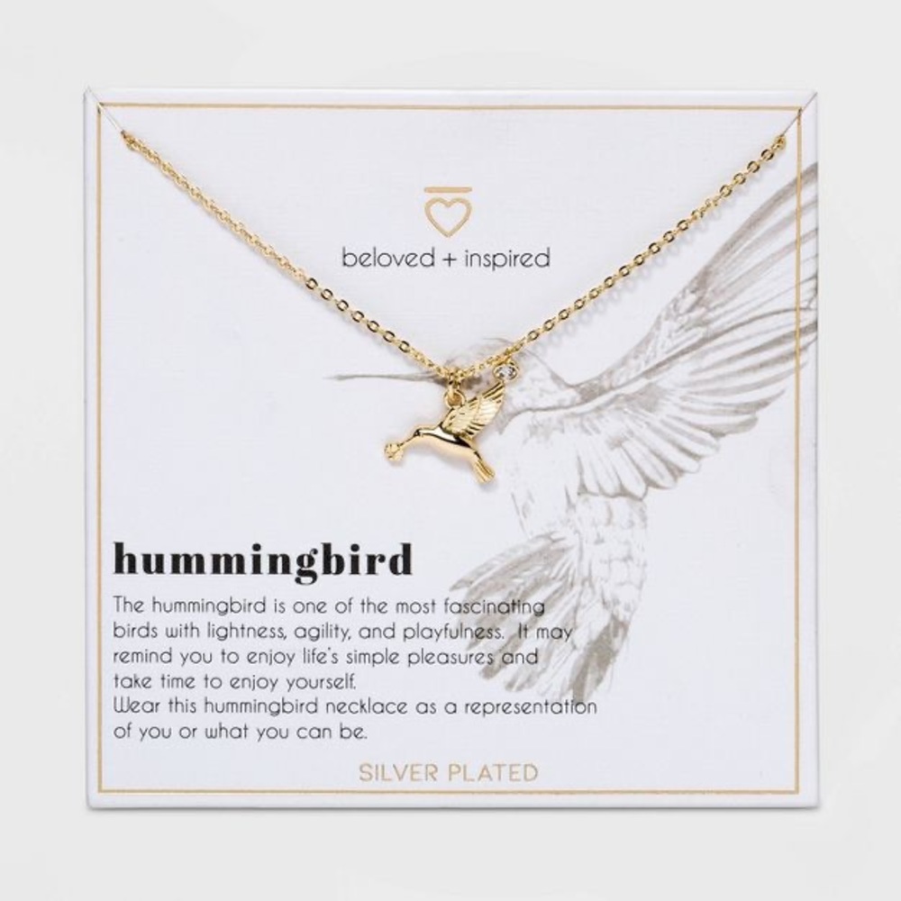 - Beloved + Inspired Gold Dipped Silver Plated Hummingbird Chain Necklace